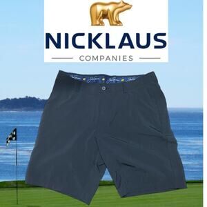 Jack Nicklaus Golf Shorts Size 36 Dark Performance Fit Bear Logo Outdoor Style
